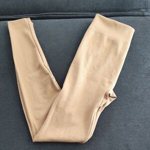 Tights Leggings Ribbed Tan Color